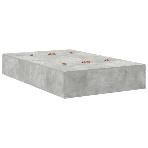 Cadre de lit de rangement vidaXL Gris béton 120x190 cm