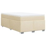vidaXL Sommier à lattes de lit avec matelas Crème 120x200 cm Tissu