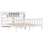 vidaXL Lit bibliothèque sans matelas blanc 180x200 cm bois pin massif