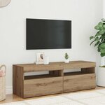 vidaXL Meubles TV avec lumières LED 2 Pièces chêne artisanal