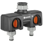 Gardena raccord de robinet double noir et orange 8193-20