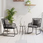 vidaXL Ensemble de salle à manger pour jardin 3 Pièces Noir  Anthracite