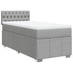 vidaXL Sommier à lattes de lit et matelas Gris clair 90x190 cm Tissu