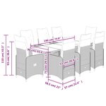 vidaXL Ensemble de bistro de jardin 9 Pièces coussins marron poly rotin