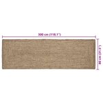 vidaXL Tapis de surface Rectangulaire Naturel et Noir 80 x 300 cm Jute