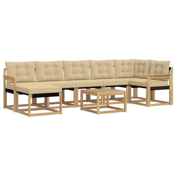 vidaXL Ensemble de canapés d'extérieur 8 pc Blanc et Beige