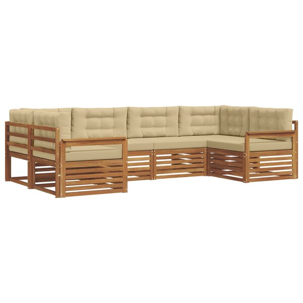 vidaXL Ensemble de canapés d'extérieur 6 pc Naturel et Beige