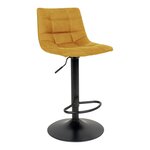 2 chaises de bar en microfibre jaune moutarde avec pieds noirs