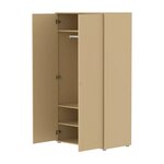 Flexa SAGA Armoire 2 portes a facades rainurees Beige sable Oat Pieds et boutons en chene