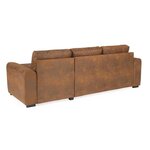 Canapé d'angle convertible réversible 4 places - Tissu Marron vintage - 244 x 151 x 90 -HAMILTON