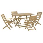 vidaXL Ensemble à manger de jardin 5 Pièces Bois d'acacia solide