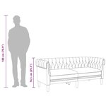 vidaXL Canapé Chesterfield 2 places marron foncé tissu