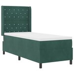 vidaXL Lit à Ressorts avec Matelas LED Vert foncé 80 x 200 cm Velours