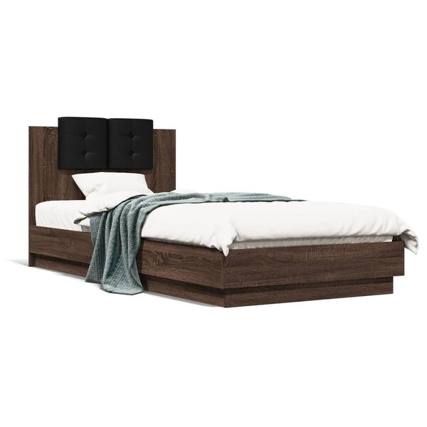 vidaXL Cadre de lit sans matelas chêne marron 100x200 cm