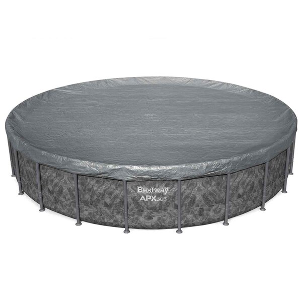 Bestway Couverture de piscine Ø6 71 m Rond Polyester Gris