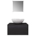 vidaXL Meuble de salle de bain 4 Pièces avec lavabo et robinet Noir