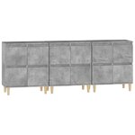 vidaXL Buffets 3 Pièces gris béton 60x35x70 cm bois d'ingénierie