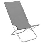 vidaXL Chaises de plage pliables 2 Pièces Gris Tissu