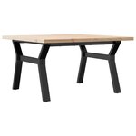 vidaXL Table basse cadre en Y 80x80x45 5cm bois de pin massif et acier