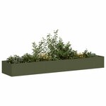 vidaXL Jardinière vert olive 360x80x40 cm acier