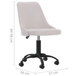 vidaXL Chaise pivotante de salle à manger Crème Tissu