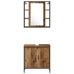 vidaXL Ensemble de mobilier de salle de bain avec étagère 4 Pièces Marron