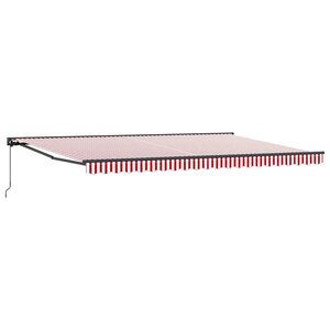 vidaXL Auvent Rétractable Rayure rouge et blanche 500x300 cm tissu