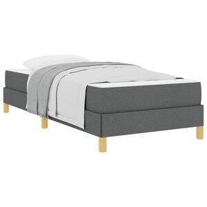 vidaXL Lit à ressorts avec matelas Gris foncé 100 x 200 cm tissu