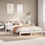 vidaXL Lit bibliothèque sans matelas blanc 120x190 cm bois pin massif