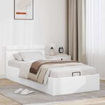 vidaXL Cadre de lit à rangement hydraulique sans matelas avec LED