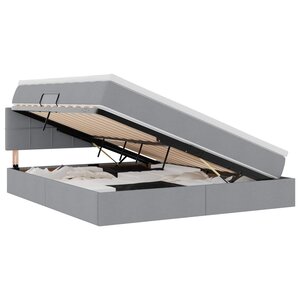 vidaXL Lit avec rangement et LED Gris clair 180 x 200 cm Polyester
