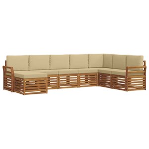 vidaXL Ensemble de canapés d'extérieur 8 Pièces Naturel et Beige