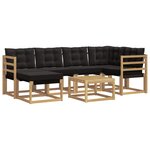 vidaXL Ensemble de canapés d'extérieur 7 pc Blanc et noir
