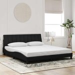 vidaXL Cadre de lit sans matelas Hanko noir 180x200 cm velours
