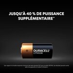 Piles au lithium haute puissance duracell 123 3 v  lot de 2 (cr123 / cr123a / cr17345)