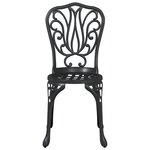 Set de bistrot de jardin 3 pièces vidaXL Noir en alu moulé