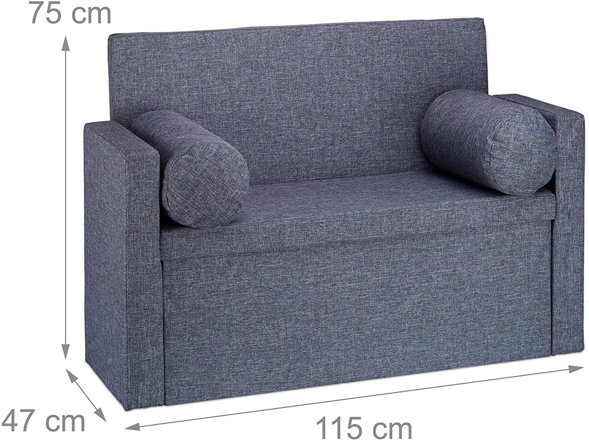 Banc Coffre De Rangement En Tissu Avec Assise Rembourrée 105 Cm - Gris