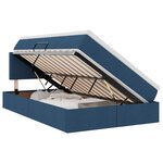 vidaXL Lit de rangement LED avec matelas Bleu 120 x 190 cm Tissu