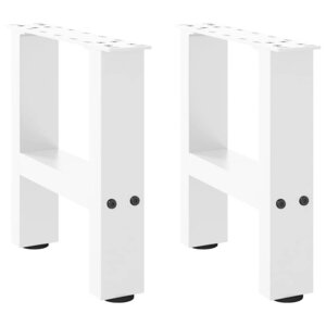 vidaXL Pieds de table basse Blanc 2 pièces 40 x (30-31) cm Acier