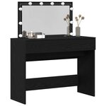 vidaXL Table de Toilette avec tiroir Chêne noir 100 x 40 x 120 cm