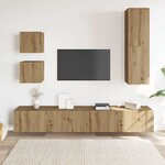vidaXL Ensemble de meuble TV mural 5 Pièces chêne artisanal