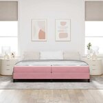 vidaXL Lit à ressorts avec matelas Rose 200 x 200 cm tissu
