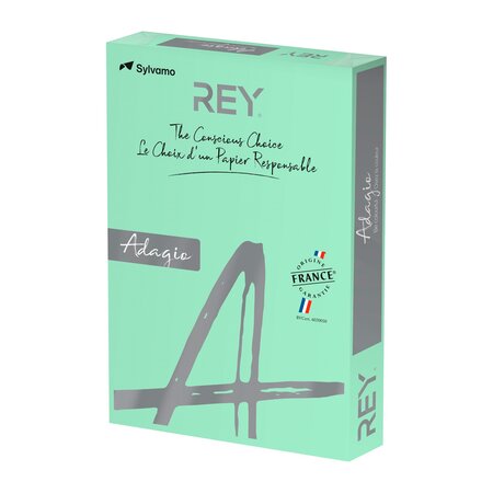 Ramette papier couleur rey adagio couleurs pastel a3 80 gr - 500 feuilles - vert