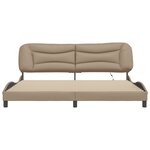 vidaXL Cadre de lit avec lumières LED cappuccino 200x200 cm similicuir