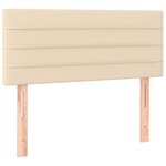 vidaXL Sommier à lattes de lit matelas et LED crème 120x190 cm tissu