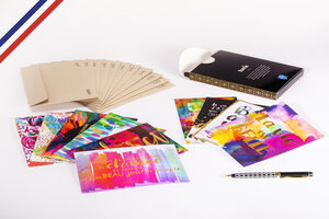 Boîte de 10 cartes simples série d'artiste créées et imprimées en france avec 10 enveloppes