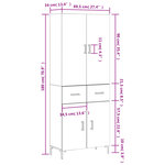 vidaXL Buffet haut Sonoma gris 69 5x34x180 cm Bois d'ingénierie