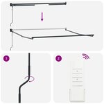 vidaXL Auvent rétractable anthracite/blanc 3x2 5 m tissu et aluminium