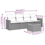 vidaXL Salon de jardin avec coussins 5Pièces mélange beige résine tressée