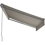 Store banne manuel sans coffre 2,90 x 2m en aluminium, structure grise anthracite, toile taupe BEAURIVAGE